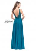 Picture of: A-Line Prom Gown with Chiffon Skirt and Beaded Bodice in Teal, Style: 26053, Main Picture
