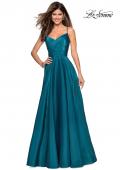 Picture of: Long Satin Simple Prom Dress with Empire Waist in Teal, Style: 27226, Main Picture