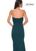 Picture of: Simple Strapless Jersey Dress with Criss Cross Bodice in Teal , Style 32863, Detail Picture 12