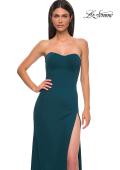 Picture of: Jersey Strapless Dress with Sweetheart Rhinestone Lined Neckline in Teal , Style 32829, Detail Picture 18