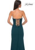 Picture of: Jersey Strapless Dress with Sweetheart Rhinestone Lined Neckline in Teal , Style 32829, Detail Picture 19