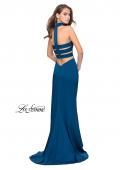 Picture of: Strapless Jersey Prom Dress with Attached Choker in Teal, Style: 25735, Detail Picture 3