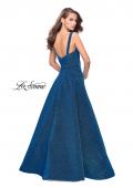 Picture of: Sparkling Mikado A-line Ball Gown with Ruched Bodice in Turquoise, Style: 26325, Back Picture