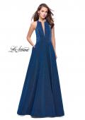Picture of: Long Sparkling Prom Dress with High Neck and Cut Outs in Turquoise, Style: 26073, Detail Picture 2