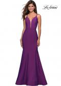 Picture of: Long Jersey Prom Gown with Open Strappy Back in Violet, Style: 27446, Main Picture