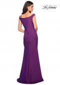 Picture of: Elegant Off the Shoulder Dress with Side Leg Slit in Violet, Style: 27587, Back Picture
