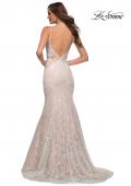 Picture of: Long Mermaid Lace Dress with Back Rhinestone Detail in White Blush, Style: 28355, Detail Picture 20