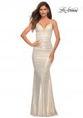 Picture of: Metallic Jersey Gown with Stunning Open Back in White Gold, Main Picture