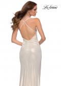 Picture of: Wrap Style Metallic Jersey Gown with Ruching in White Gold, Style 29707, Detail Picture 2