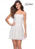 Picture of: Soft Sequin Flared Dress with Strapless Top in White, Style 30957, Main Picture
