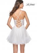 Picture of: Short Dress with Flared Skirt and Sheer Lace Bodice in White, Style: 31769, Detail Picture 13