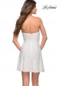 Picture of: Soft Sequin Flared Dress with Strapless Top in White, Style 30957, Back Picture