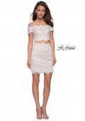 Picture of: Lace Two Piece Dress Set with Off the Shoulder Top in White, Style: 26666, Detail Picture 3