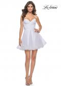 Picture of: Cute Flared Tulle Skirt Dress with Sheer Bodice in White, Style: 31763, Detail Picture 6