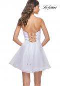 Picture of: Cute Flared Tulle Skirt Dress with Sheer Bodice in White, Style: 31763, Detail Picture 7