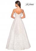 Picture of: Long Lace Organza Sweetheart Neckline Gown in White Nude, Style: 27190, Back Picture