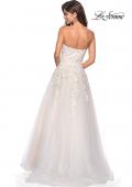 Picture of: Lace Bodice Tulle Prom Dress with Sweetheart Neckline in White Nude, Style: 27508, Back Picture