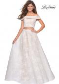 Picture of: Two Piece Off the Shoulder Lace Prom Dress in White Nude, Style: 27028, Detail Picture 1