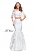 Picture of: Two Piece Off the Shoulder Prom Dress with Floral in White, Style: 26193, Main Picture