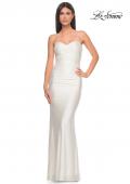 Picture of: Rhinestone Embellished Jersey Dress with Strapless Sweetheart Top in White, Style: 31945, Detail Picture 8