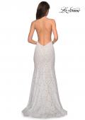 Picture of: Long Lace Prom Dress with High Neckline in White, Style: 27289, Detail Picture 9