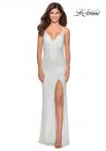 Picture of: Form Fitting Sequin Dress with Cut Out Open Back in White, Style: 28616, Detail Picture 9