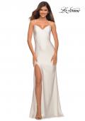 Picture of: Rhinestone Strap Simple Long Jersey Dress in White, Detail Picture 9