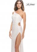 Picture of: One Shoulder Sequin Dress with Circle Cut Out in White, Style: 31089, Detail Picture 9