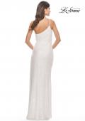 Picture of: One Shoulder Sequin Dress with Circle Cut Out in White, Style: 31089, Detail Picture 11