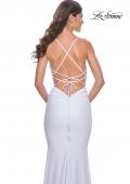 Picture of: Gorgeous Rhinestone Bodice with Ruched Jersey Skirt Prom Dress in White, Style: 31989, Detail Picture 11