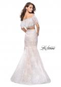Picture of: Two Piece Mermaid Style Gown with Off the Shoulder Top in White, Style: 25417, Back Picture