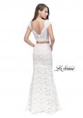 Picture of: Two Piece Mermaid Dress with Metallic Beading in White, Style: 25918, Back Picture
