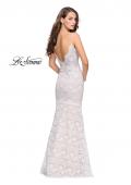 Picture of: Beaded Lace Prom Dress with Mermaid Skirt in White, Style: 26106, Back Picture