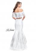 Picture of: Two Piece Off the Shoulder Prom Dress with Floral in White, Style: 26193, Back Picture