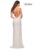 Picture of: Sequin Long Dress in Chic Design with Low Back in White, Back Picture