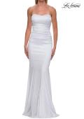 Picture of: Strapless Satin Gown with Fitted Silhouette in White, Style: 33546, Detail Picture 19