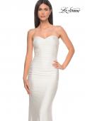 Picture of: Rhinestone Embellished Jersey Dress with Strapless Sweetheart Top in White, Style: 31945, Detail Picture 20
