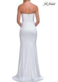 Picture of: Strapless Satin Gown with Fitted Silhouette in White, Style: 33546, Detail Picture 20