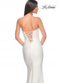 Picture of: Rhinestone Embellished Jersey Dress with Strapless Sweetheart Top in White, Style: 31945, Detail Picture 21