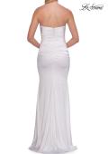 Picture of: Simple Strapless Satin Gown with Ruching Detail in White, Style: 33531, Detail Picture 22