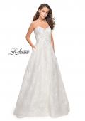 Picture of: Long Strapless Lace Ball Gown with Beading and Pockets in White, Style: 26338, Detail Picture 1