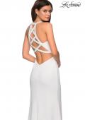 Picture of: Plunging Neckline Gown with Intricate Cut Out Back in White, Style: 26997, Detail Picture 1