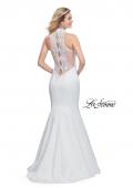 Picture of: Form Fitting Prom Dress with Denim Mermaid Skirt in White, Style: 25792, Detail Picture 2