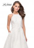 Picture of: High Neck A-line Gown with Beaded Bodice and Pockets in White, Style: 26337, Detail Picture 2