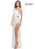 Picture of: One Shoulder Sequin Dress with Circle Cut Out in White, Style: 31089, Detail Picture 2