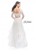 Picture of: Long Two Piece Prom Dress with Tulle Skirt and Lace Top in White, Style: 25300, Detail Picture 3
