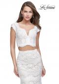 Picture of: Two Piece Mermaid Dress with Metallic Beading in White, Style: 25918, Detail Picture 3