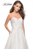 Picture of: Long Strapless Lace Ball Gown with Beading and Pockets in White, Style: 26338, Detail Picture 3