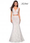 Picture of: Sweetheart Neckline Two Piece Long Lace Prom Dress in White, Style: 27262, Detail Picture 3