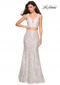 Picture of: Two Piece Lace Prom Dress with Rhinestones in White, Style: 27302, Detail Picture 3